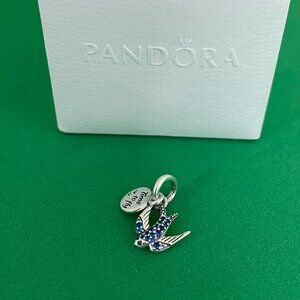 Pandora Sparkling Swallow & Quote Double Dangle Charm